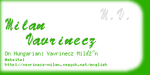 milan vavrinecz business card